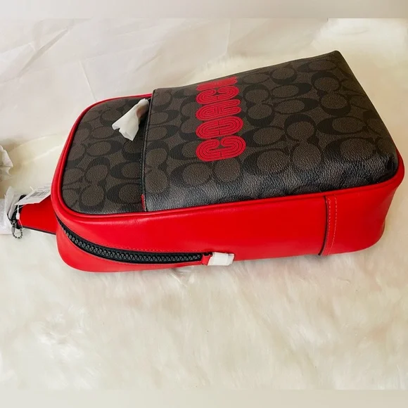 NWT Coach Westway backpack in Colorblock Signature Canvas with Coach Patch Sling - Picture 6 of 13